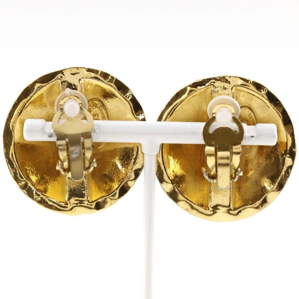 CHANEL Authentic Gold Logo Earrings - Picture 3 of 6